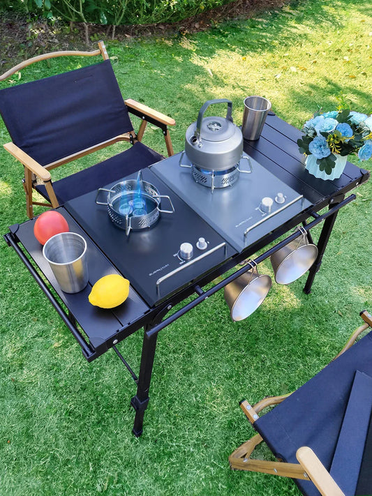Lohascamping Folding IGT Table – Lightweight Adjustable Backpack Table for BBQ, Burner & Multifunctional Use