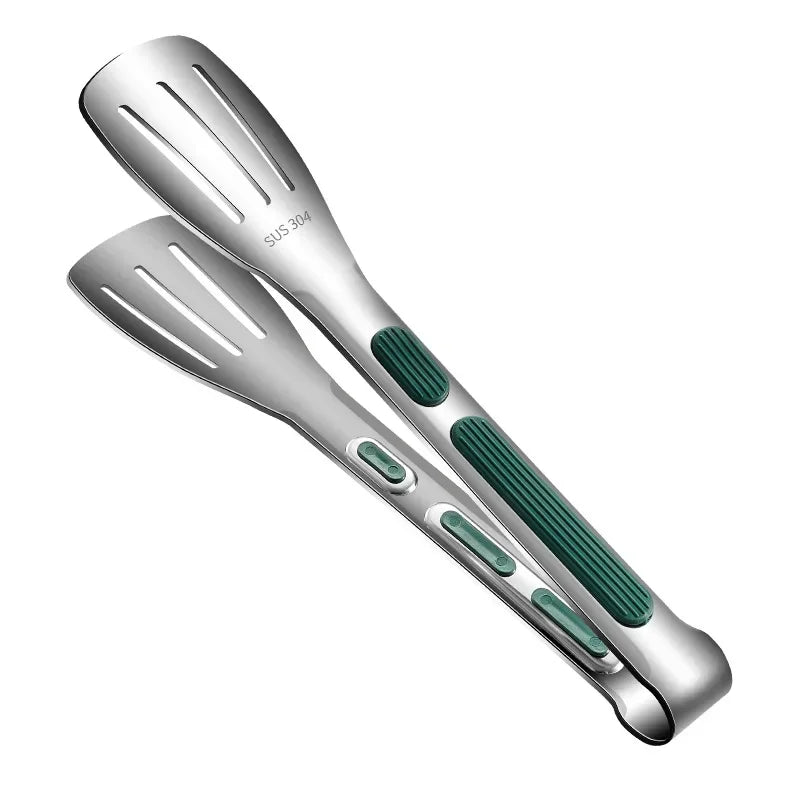 Non-Slip Stainless Steel Kitchen Tongs - Multipurpose Food Clips for BBQ, Meat, Buns, Buffet, Cooking Accessories in 7/9/12 Inches