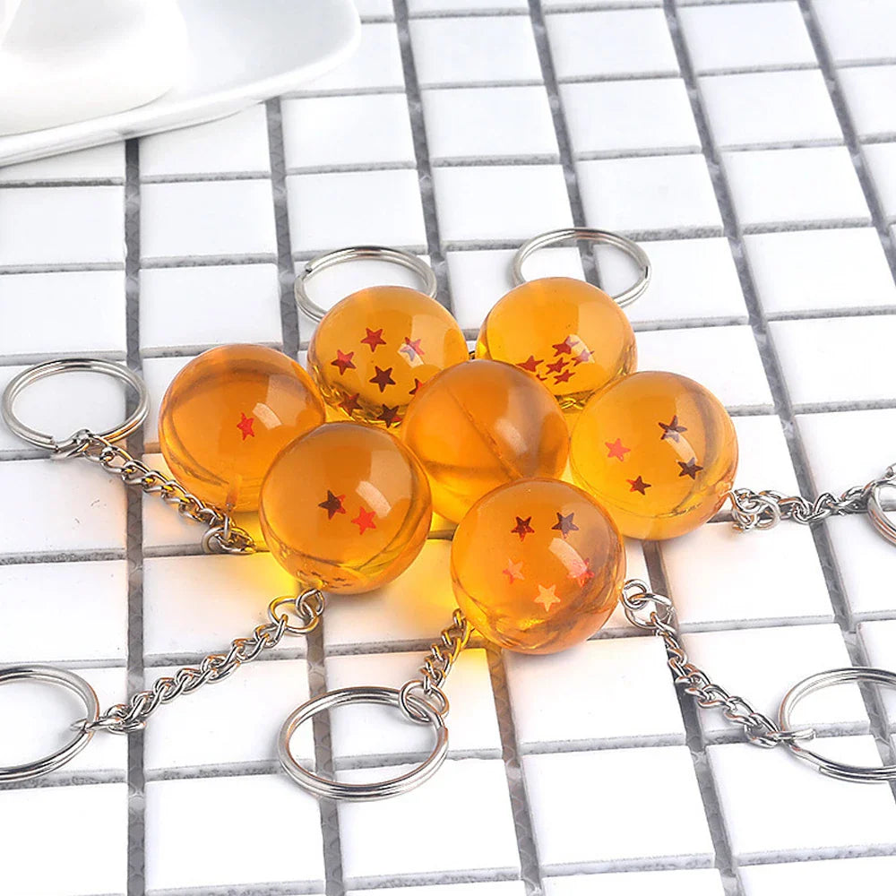 Japanese Anime Dragon Ball Z Stars Keychain Figures – Series 1-7 Pendant Toy Car Keyring, Cosplay Party Gift