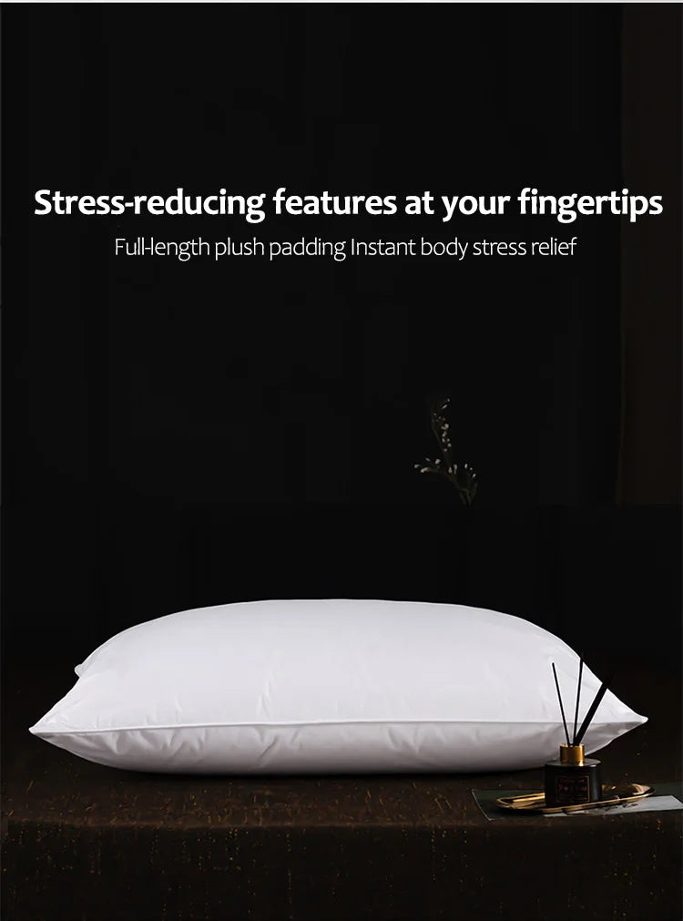 100% White Goose Feather Pillow – Five-Star Hotel Quality, Orthopedic & Memory Support, Single Size for Healthy Sleep