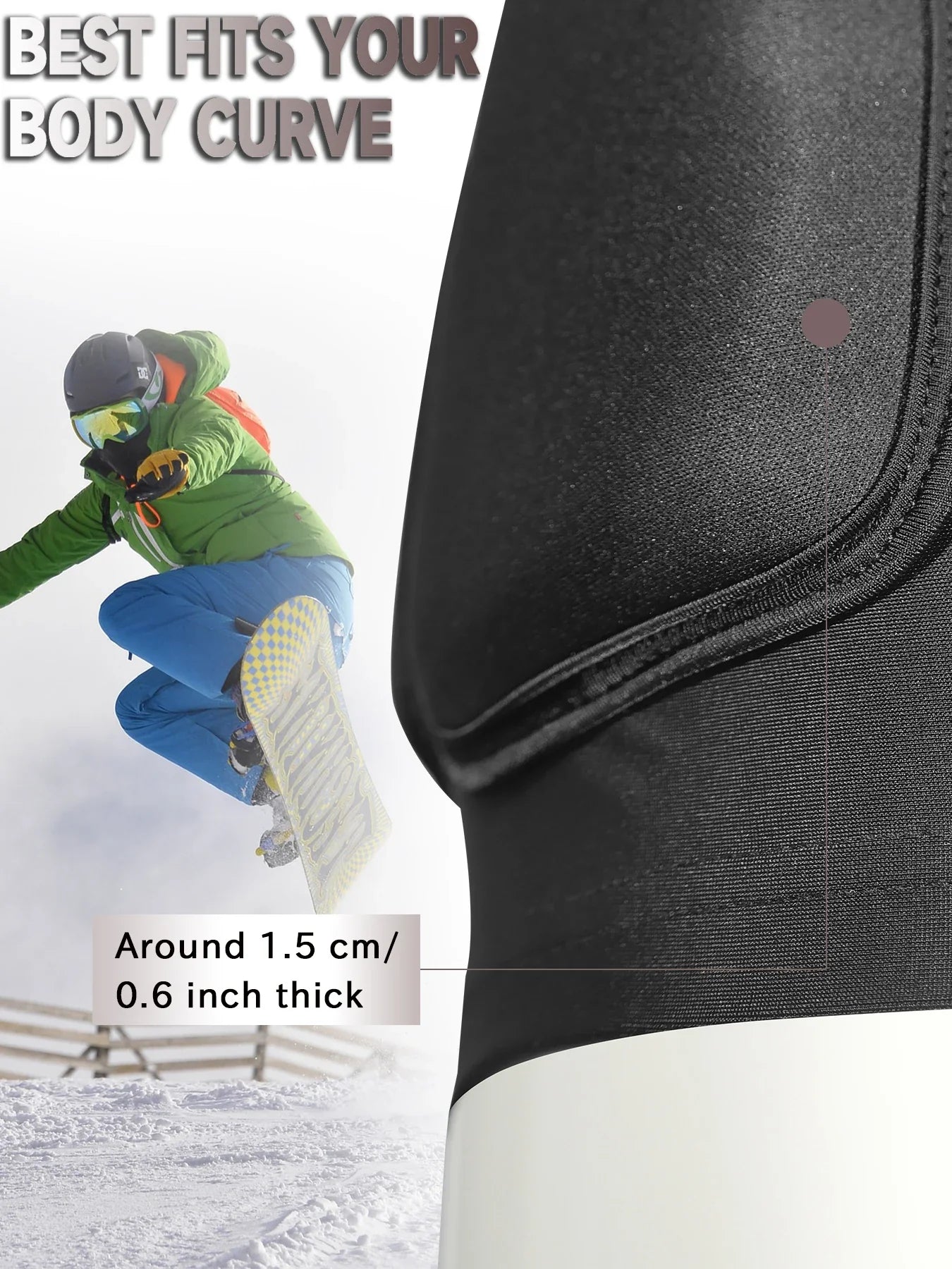 AVIVOR Protective Padded Shorts for Snowboarding, Skating & Skiing – Full Hip, Butt & Tailbone Protection