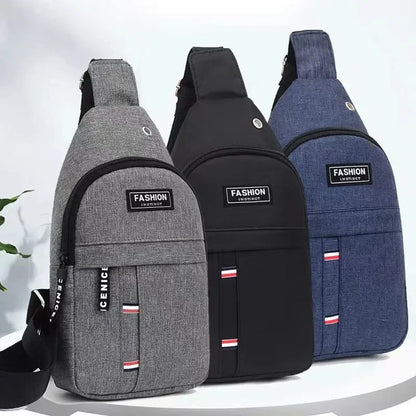 2023 New Chest Bag – Men’s Simple Nylon Fashion Waterproof Messenger Pack, One Shoulder Crossbody Bag