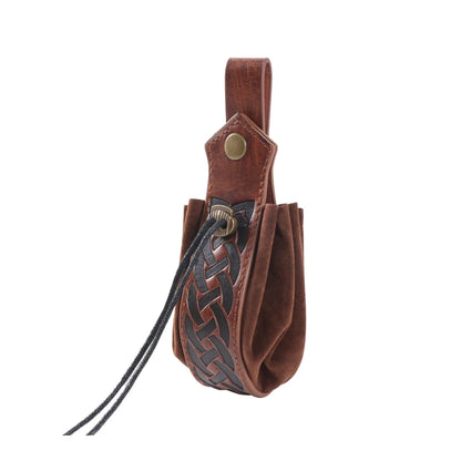 Medieval Steampunk Leather Waist Belt Pouch – Viking Knight Cosplay & Motorcycle Bag