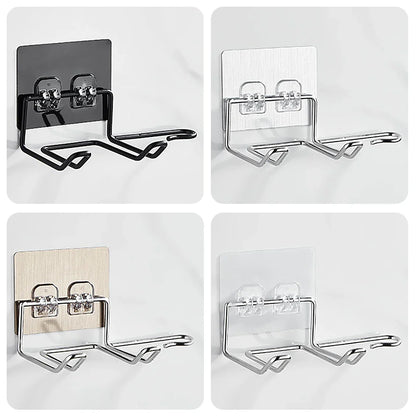 Wall-Mounted Hair Dryer Holder Rack – Bathroom Organizer for Hair Tools, Straightener & Dryer Storage Shelf