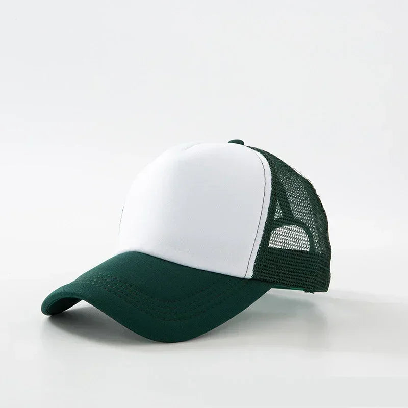Custom Logo Trucker Hat - Adjustable Polyester Mesh Baseball Cap for Men & Women