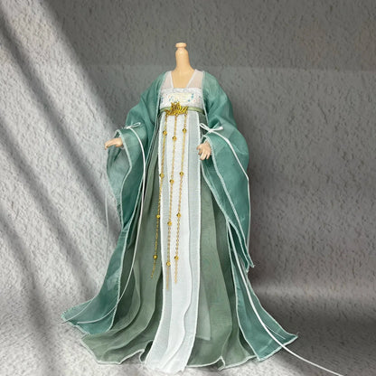 30cm 1/6 Scale Female Soldier Doll Outfit – Ancient Style Hanfu Cloak Suit for 12-Inch Action Figures, Toy Gift