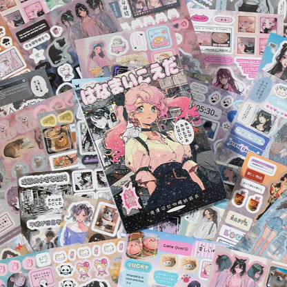 MINKYS 45 Sheets Retro Decorative Stickers – Laptop, Kpop, Toploader, Photocard Sticker Book, Kids Gift & School Stationery