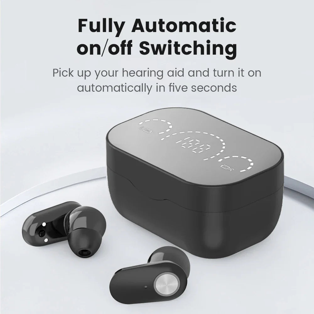 Rechargeable Invisible Hearing Aids for Elderly – Mini Wireless ITE Sound Amplifier Listening Device