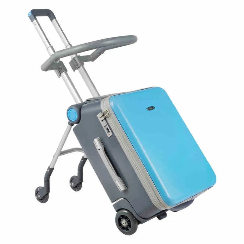 Kids Ride-On Stroller Travel Suitcase – Multifunction Waterproof & Wear-Resistant Luggage Trunk for Children