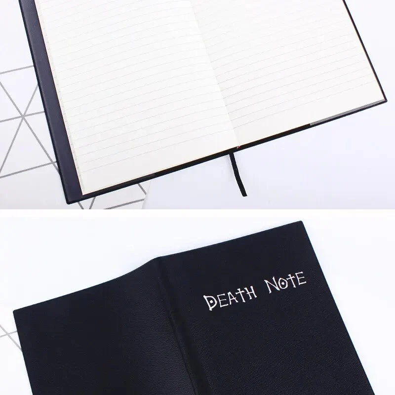A5 Anime Notebook Set – Leather Journal, Feather Pen, Animation Art Writing Notepad, Christmas Gift