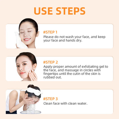 Orange Exfoliating Gel 50g — Dead Skin Remover, Brightening Peeling Scrub, Hydrating & Whitening Korean Skincare Moisturizer