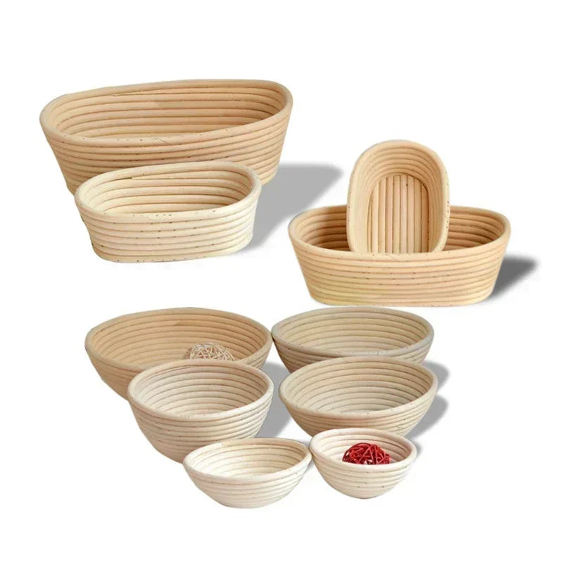 Oval Rattan Bread Proofing Basket — Wicker Dough Fermentation Sourdough Banneton Bread Basket