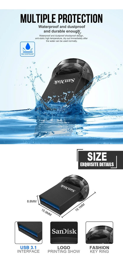 SanDisk USB 3.0/3.2 Flash Drive – High-Speed Pen Drive 32GB to 512GB Memory Stick