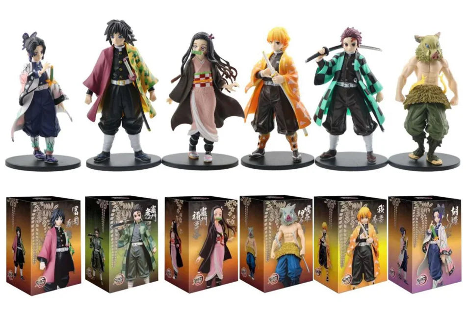 Anime Demon Slayer Kimetsu no Yaiba Figures – Kamado Tanjirou, Agatsuma Zenitsu & Nezuko PVC Action Models