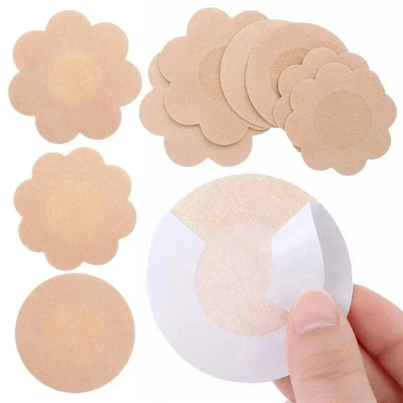 10-200PCS Women’s Nipple Cover Stickers – Invisible Self-Adhesive Disposable Bra Pasties & Chest Lift Tape