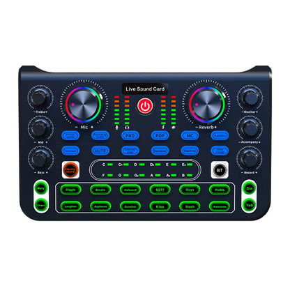 X60 Voice Changer Sound Card – Sound Mixer Board with Multiple Effects for Live Streaming & Music Recording