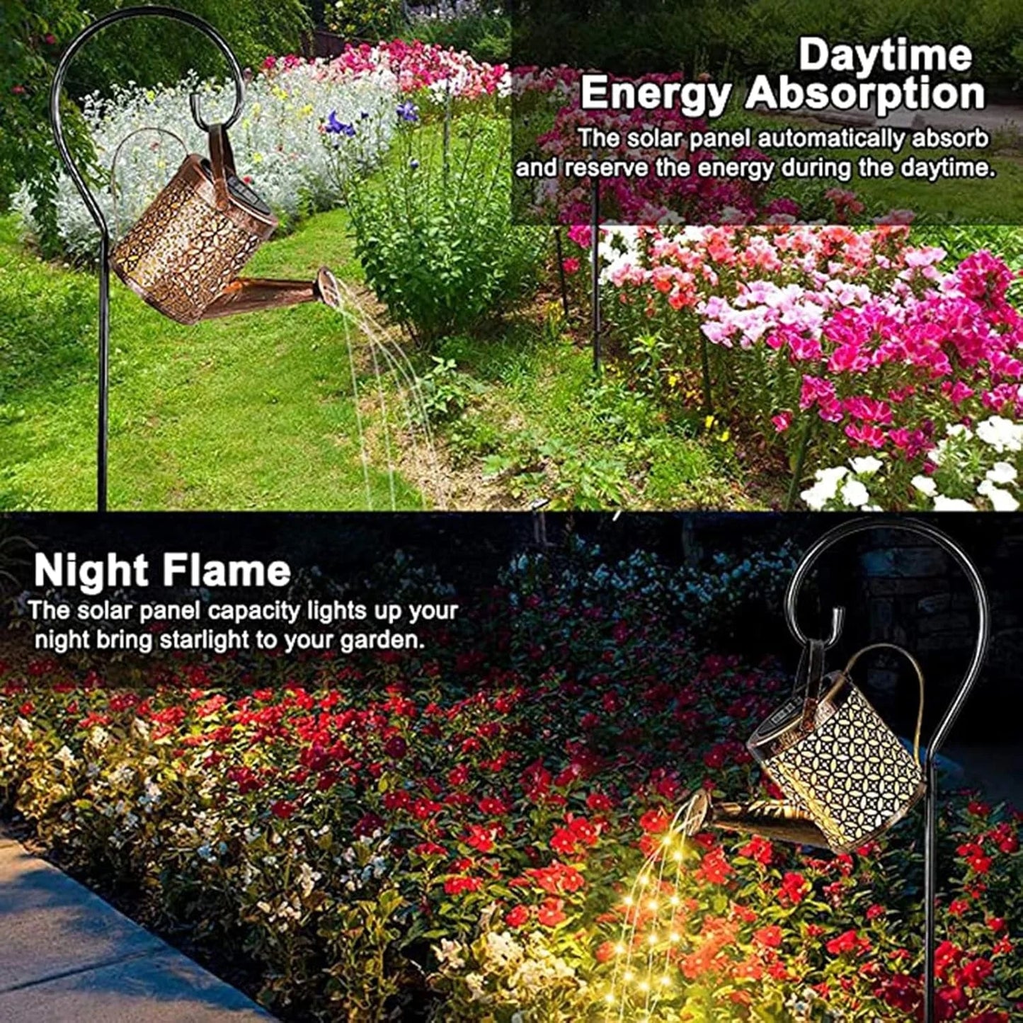 Retro Solar Watering Can Lantern - Waterproof Hanging Star LED Fairy Light for Garden Decor