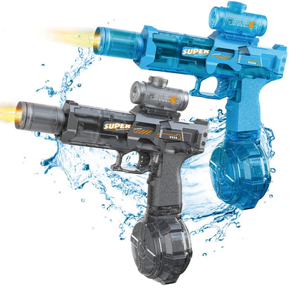 HUIQIBAO Electric Pulse Water Gun with LED Flame Effect – Automatic Sensor Water Pistol Outdoor Beach & Summer Battle Toy for Kids & Adults