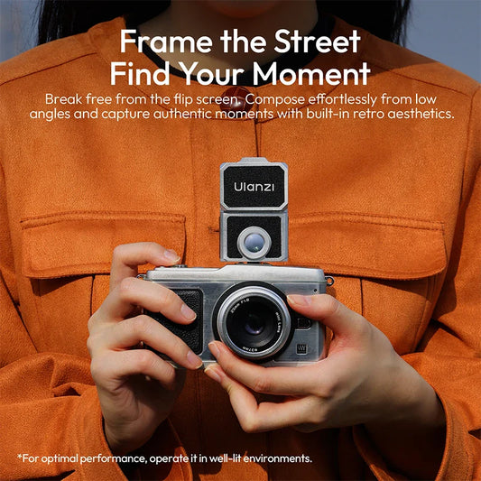 Ulanzi VF01 Universal Waist-Level Viewfinder – Cold Shoe Camera Viewfinder for Street Photography, Landscape Shooting & Low-Angle Framing Accessories
