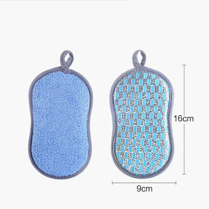 Double-Sided Kitchen Cleaning Sponges - Dishwashing Scrubber Pads & Reusable Scouring Tools