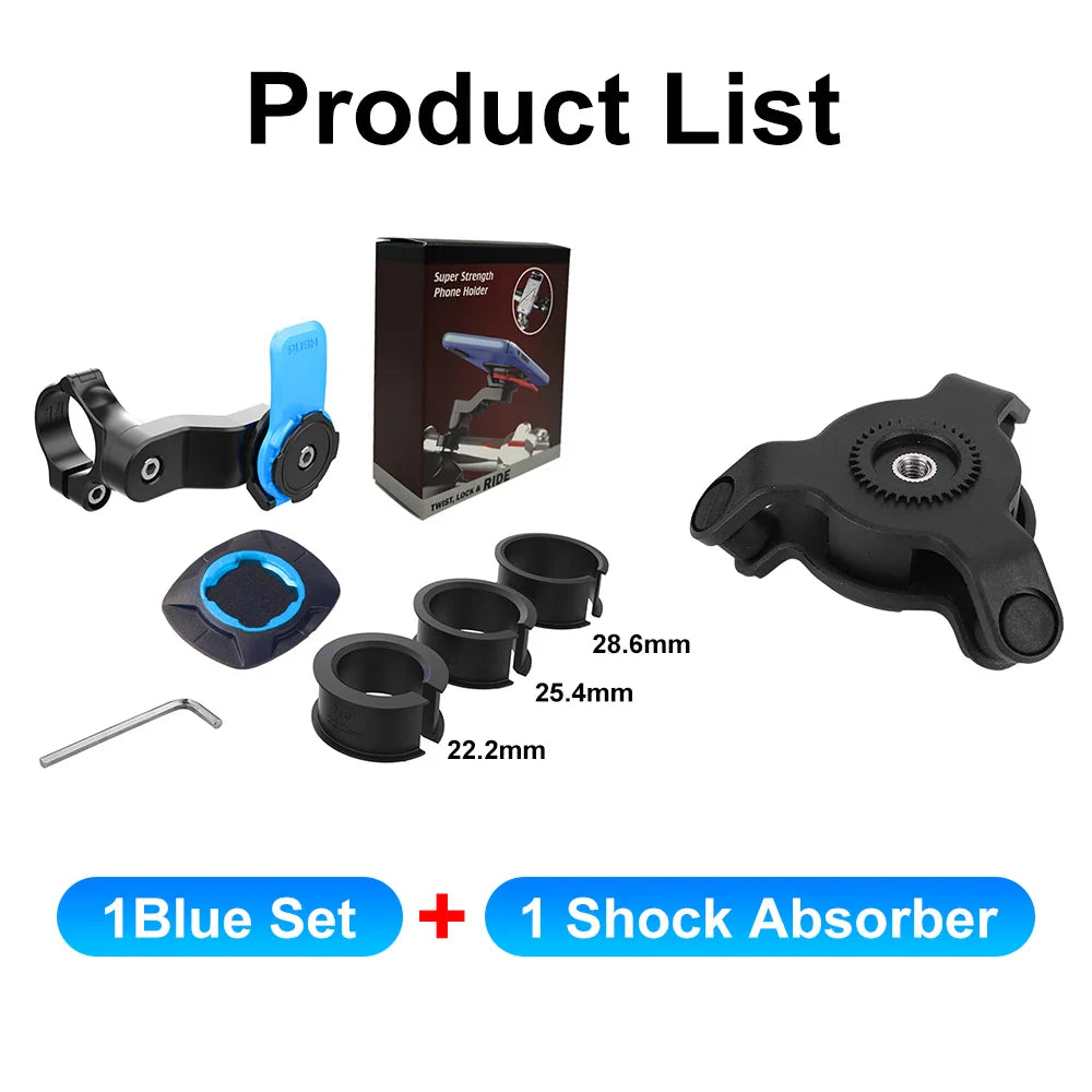 QUAD-LOCK Motorcycle & Bike Phone Holder — 360° Rotatable Navigation Stand with Secure Mount Bracket