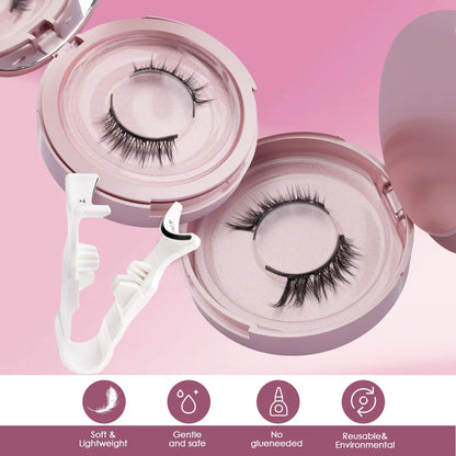 Magnetic Eyelashes Set – 3D Mink Reusable False Lashes 1/2 Pairs with Tweezers, Natural Long Makeup Kit