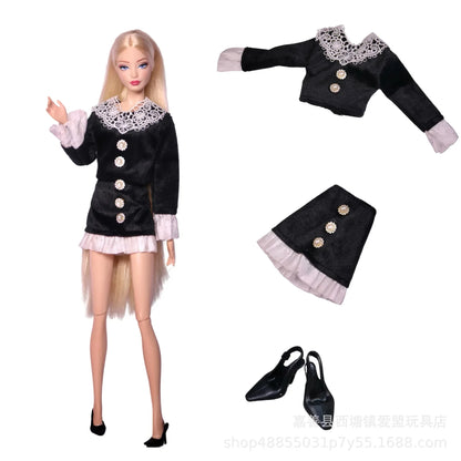 Doll Clothes for 30cm Barbie – Skirt, Outerwear, Pants & Shoes Accessories