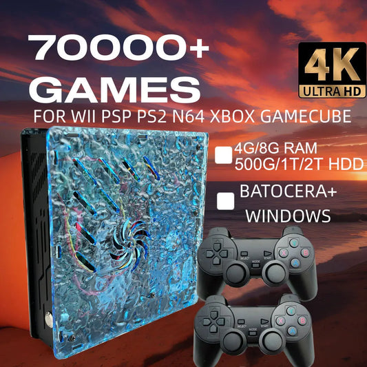 2026 Retro X10 Video Game Console – 70,000 Built-in Games, 60 Emulators (PS2/N64/GameCube/Xbox) with Gamepad, Kid & Family Game Box Console
