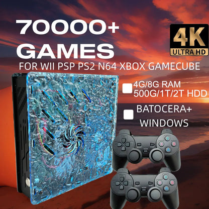 2026 Retro X10 Video Game Console – 70,000 Built-in Games, 60 Emulators (PS2/N64/GameCube/Xbox) with Gamepad, Kid & Family Game Box Console