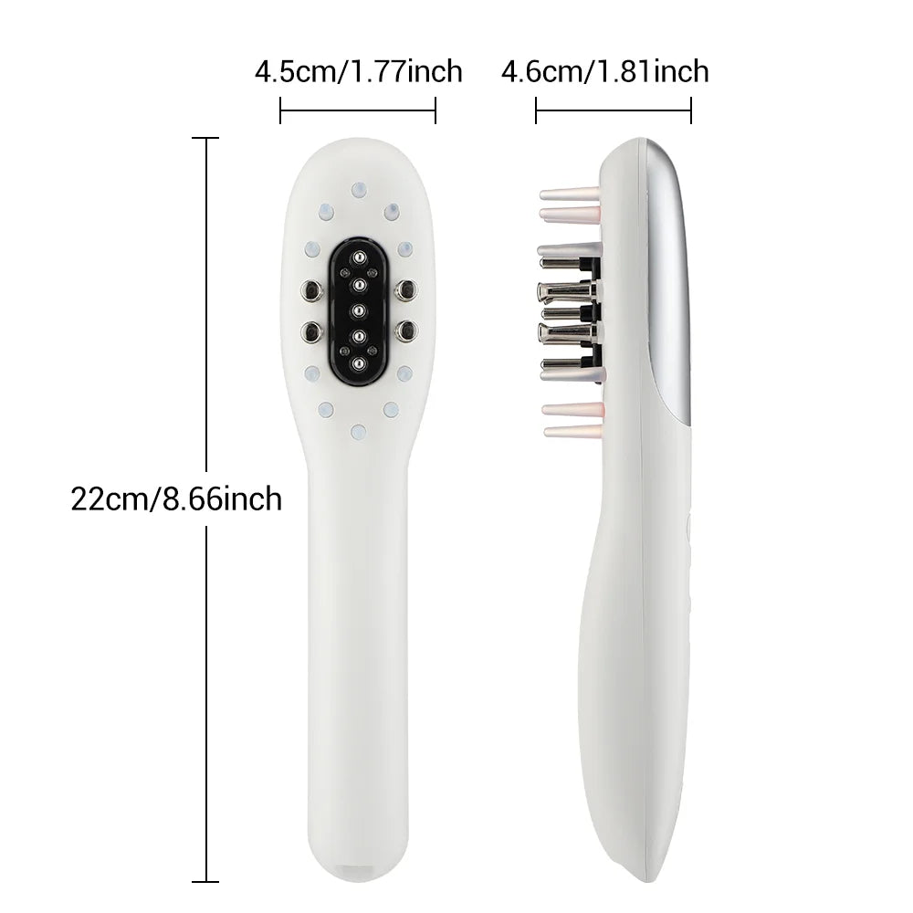 Electric EMS Scalp Massager Comb – LED Light Head Massager with Hair Oil Applicator for Relaxation & Hair Growth, Suitable for All Hairstyles