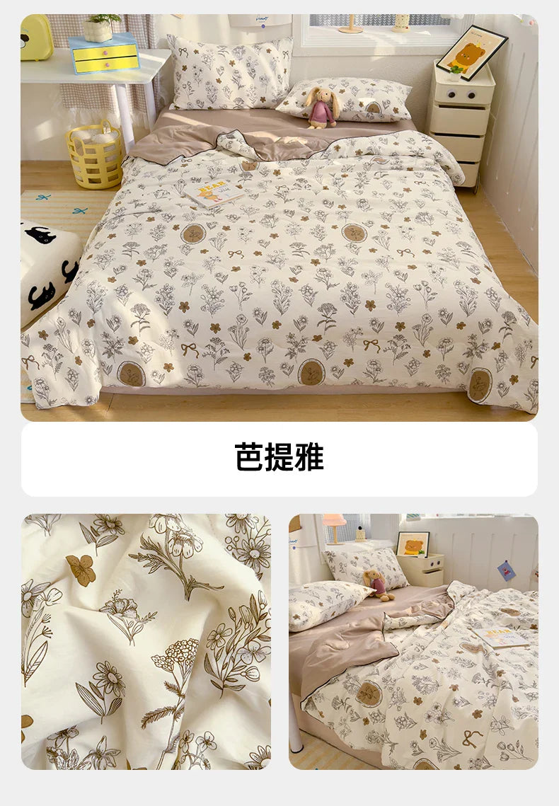 Washed Double Gauze Quilt – Lightweight Summer Comforter with Soya Fibre Filling, Soft & Breathable for Queen Size