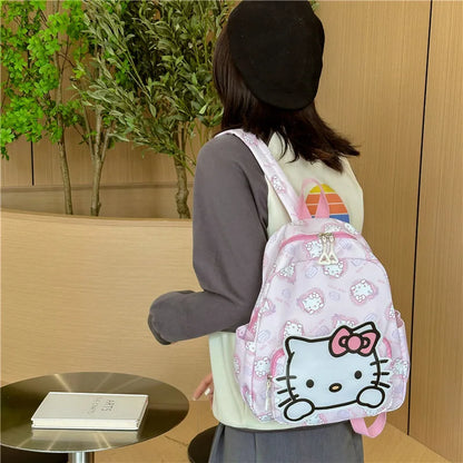 Anime Cartoon Kuromi, Melody & Cinnamoroll Backpack – Kawaii Canvas Schoolbag for Boys & Girls, Hello Kitty Fashion Kids Backpack