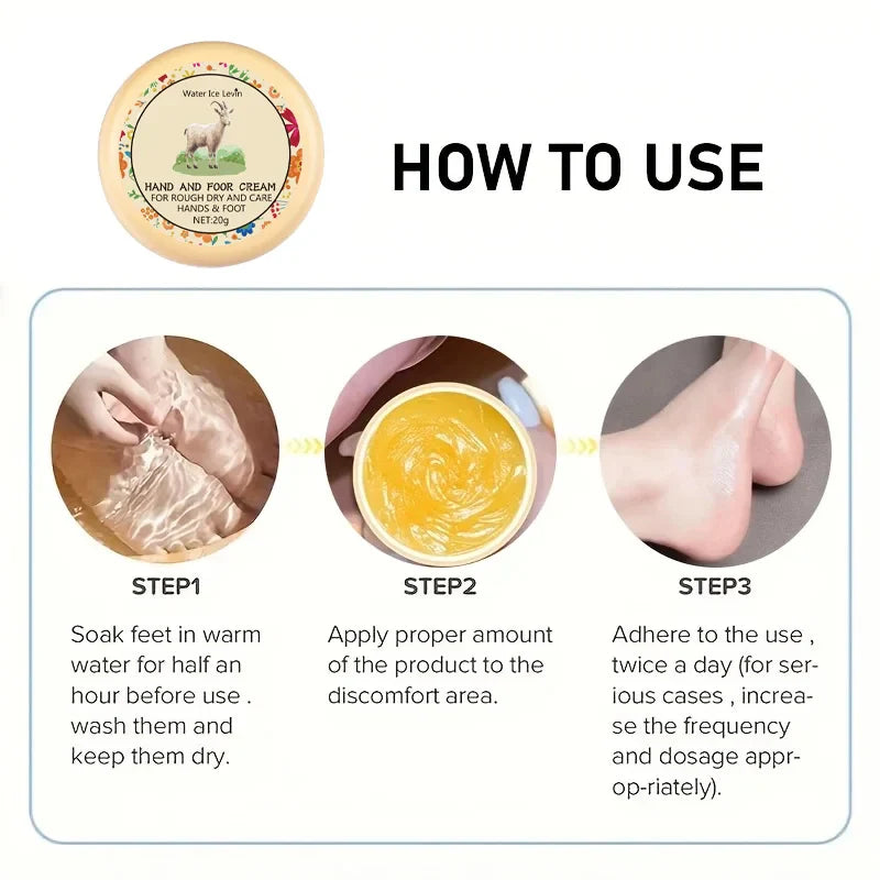 Cracked Hands & Feet Ointment with Honey & Hyaluronic Acid, Deep Moisturizing Skin Repair Cream for Soft Smooth Hands and Feet
