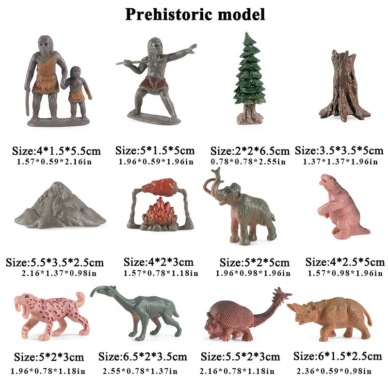 Oenux Montessori Miniature Animal Model Set - Lion, Shark, Horse, Dinosaur Figurines for Educational Play and Zoo-Themed Gifts for Kids