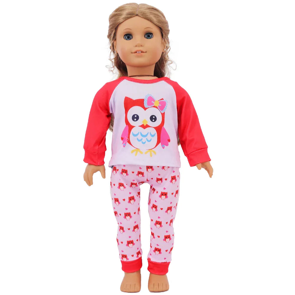 Doll Clothes Multi-Style Daily Set – Pajamas & Home Wear for 43cm Born Baby Dolls & 18-Inch American Dolls, Our Generation Toy Gift