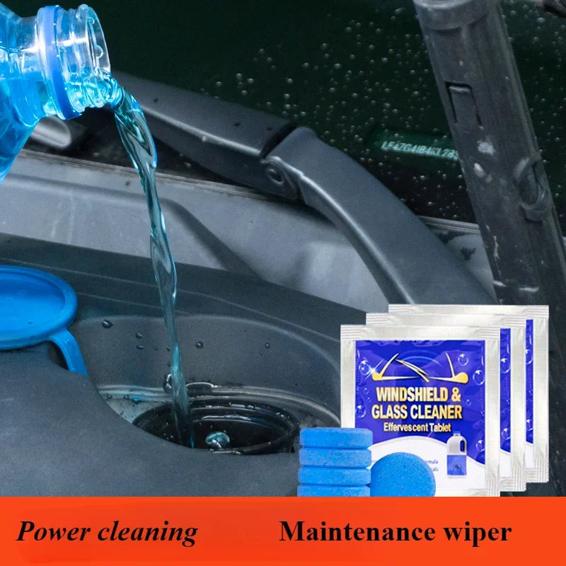 Glass Water Effervescent Wiper Tablets | Universal Concentrate for All Seasons, Strong Anti-Freeze & Shellac-Free