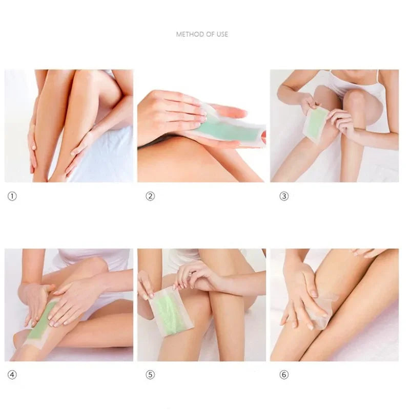 20pcs Professional Hair Removal Wax Strips – Double-Sided Cold Wax Paper for Legs, Body & Face, Summer Depilation