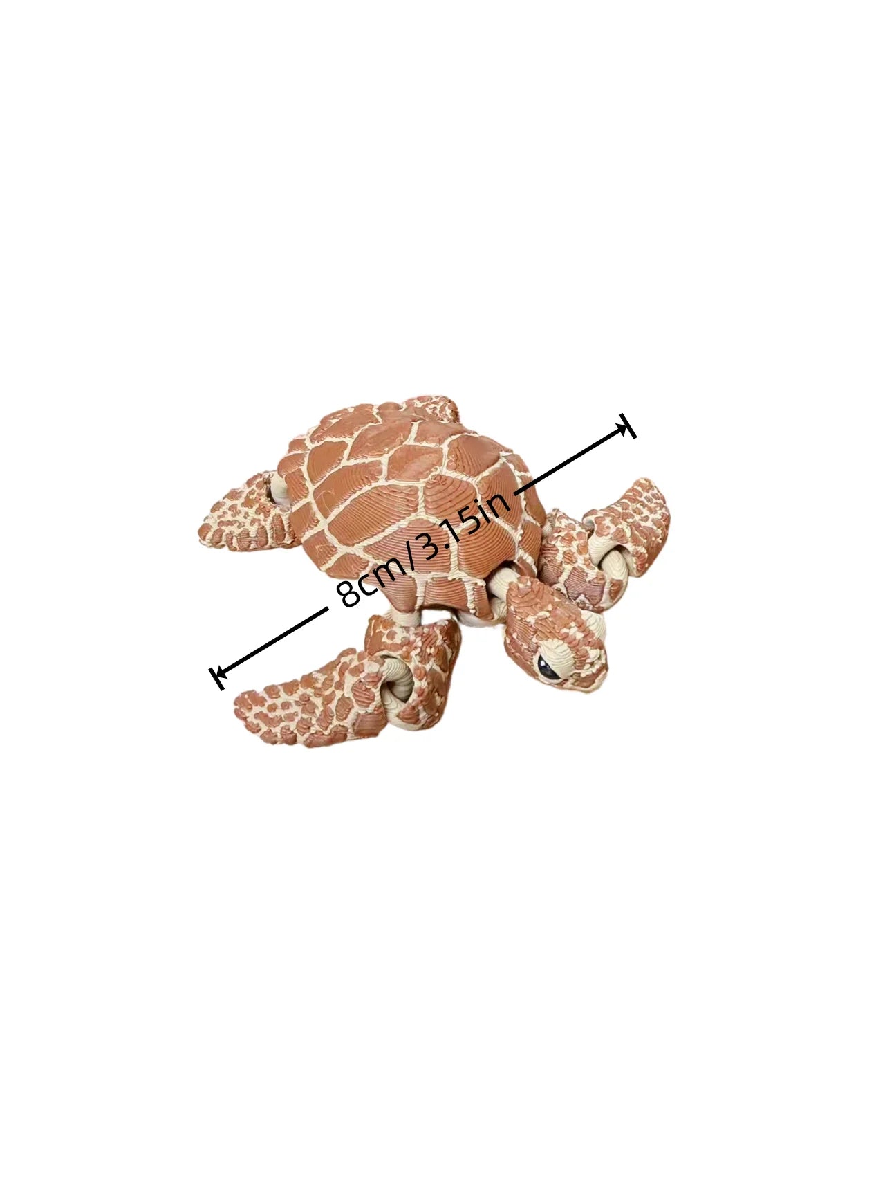 3D Printed Articulated Turtle Figurine - Indoor & Outdoor Decor, Aquarium Landscaping & Gift