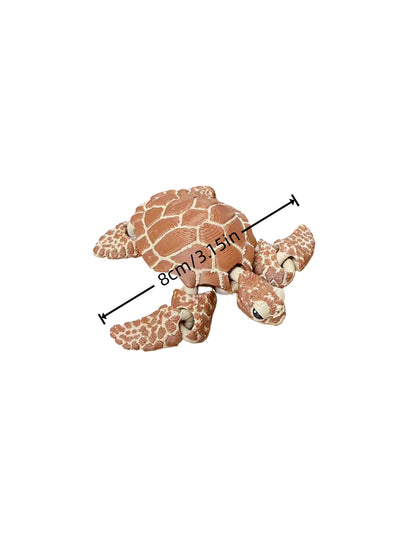 3D Printed Articulated Turtle Figurine - Indoor & Outdoor Decor, Aquarium Landscaping & Gift