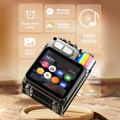 RGB Bluetooth Desktop Speaker with LED Display - Wireless Subwoofer, Metal Mechanical Design, Calendar & Alarm Clock