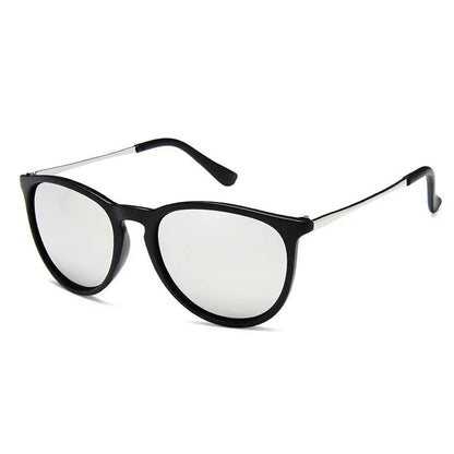 Metal Frame Vintage Round Sunglasses — Reflective UV Protection Shades for Men & Women