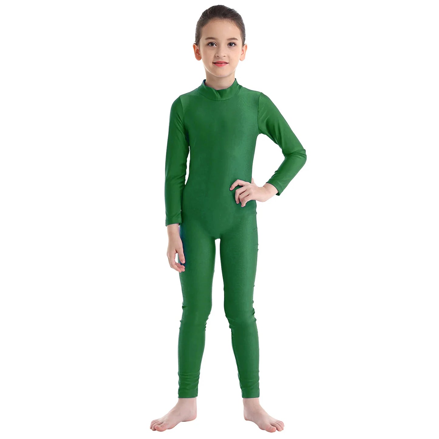 Kids Girls Full Body Gymnastics Bodysuit, Ballet Dance Jersey Leotard, Jumpsuit Sports Unitard, Children Dancewear and Sportswear