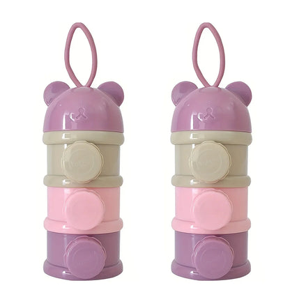 Large Capacity Baby Formula Container - Portable Stackable Milk Powder Dispenser with Strap & Snack Storage Box