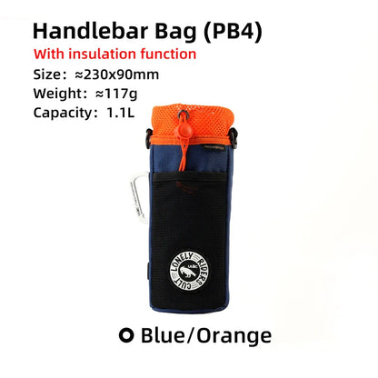 C-HOLD Bike Handlebar Stem Bag — Insulated Water Bottle & Snack Storage Pouch for Touring, Commuting, Bikepacking