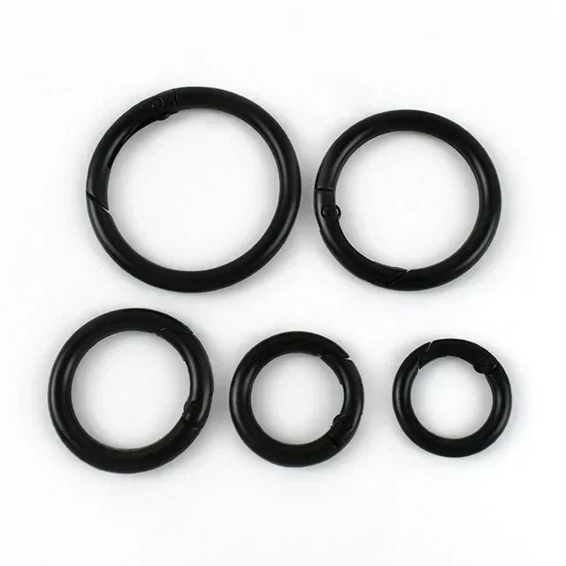 10Pcs Metal O Ring Spring Clasps - 10-38mm Openable Round Carabiner Snap Hooks for Keychains, Bags & DIY Jewelry Accessories