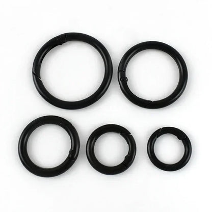 10Pcs Metal O Ring Spring Clasps - 10-38mm Openable Round Carabiner Snap Hooks for Keychains, Bags & DIY Jewelry Accessories