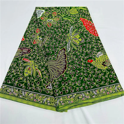 6 Yards African Real Wax Fabric - 100% Cotton Original Ankara Print for Party Dresses K121901