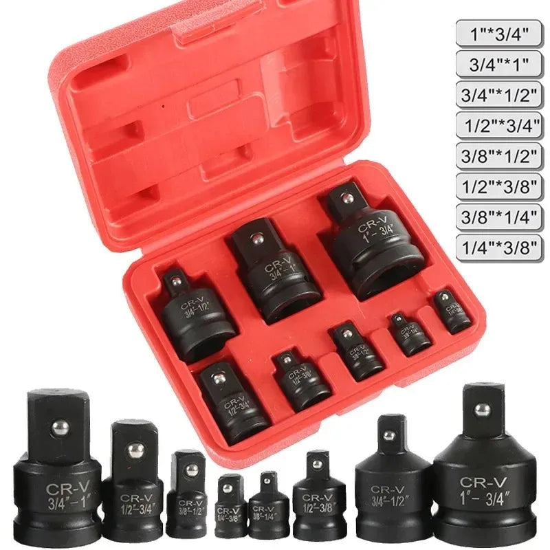 Impact Socket Adapter Set - 1/4 3/8 1/2 3/4 Inch Chrome Vanadium Steel Ratchet Reducer Extensions