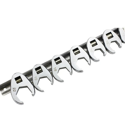 10pcs 3/8" Drive Crowfoot Wrench Set — 10-22mm Metric Open-End Spanners for Torque Wrench