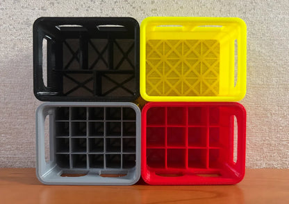 3D Printed DIY Battery Storage Box – Stackable Beer Crate for AA, AAA, and 9V Batteries Organizer